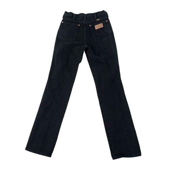 VTG Wrangler Cowboy Cut Jeans Men's 28x34 Black Straight Leg Denim USA - Picture 3 of 10